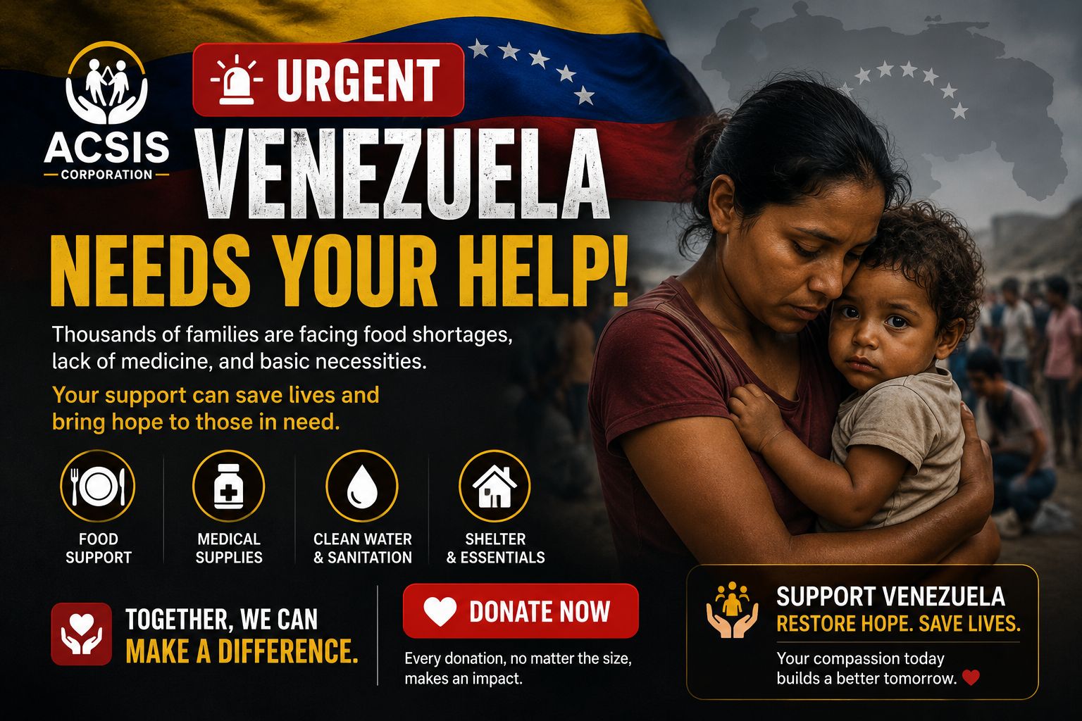 Venezuela humanitarian support campaign
